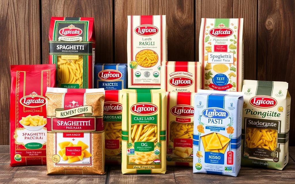 Authentic Italian pasta labels