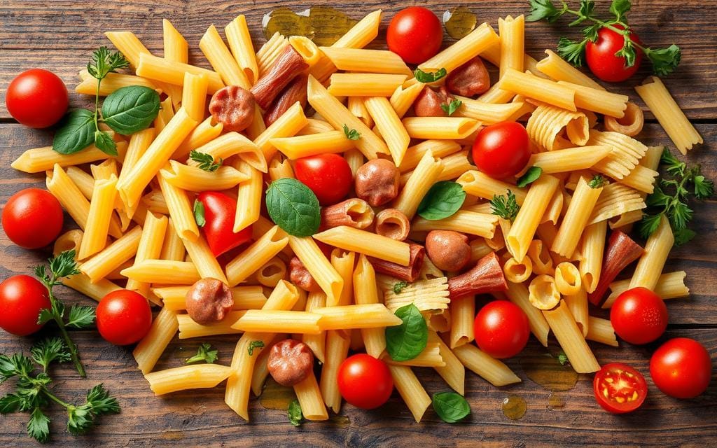 Italian short pasta shapes