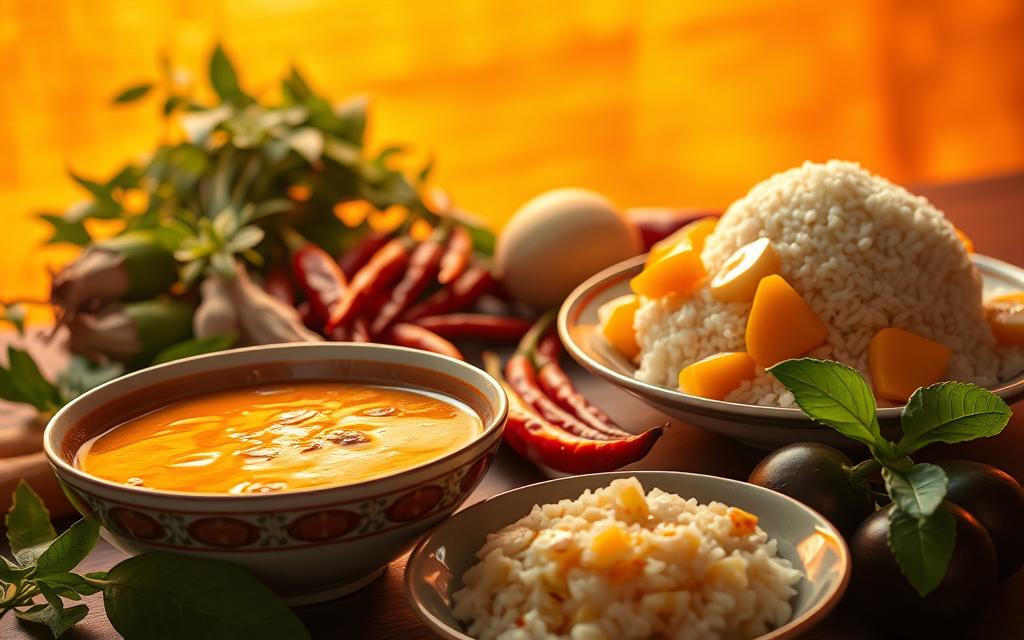 Thai cuisine sweet and heat